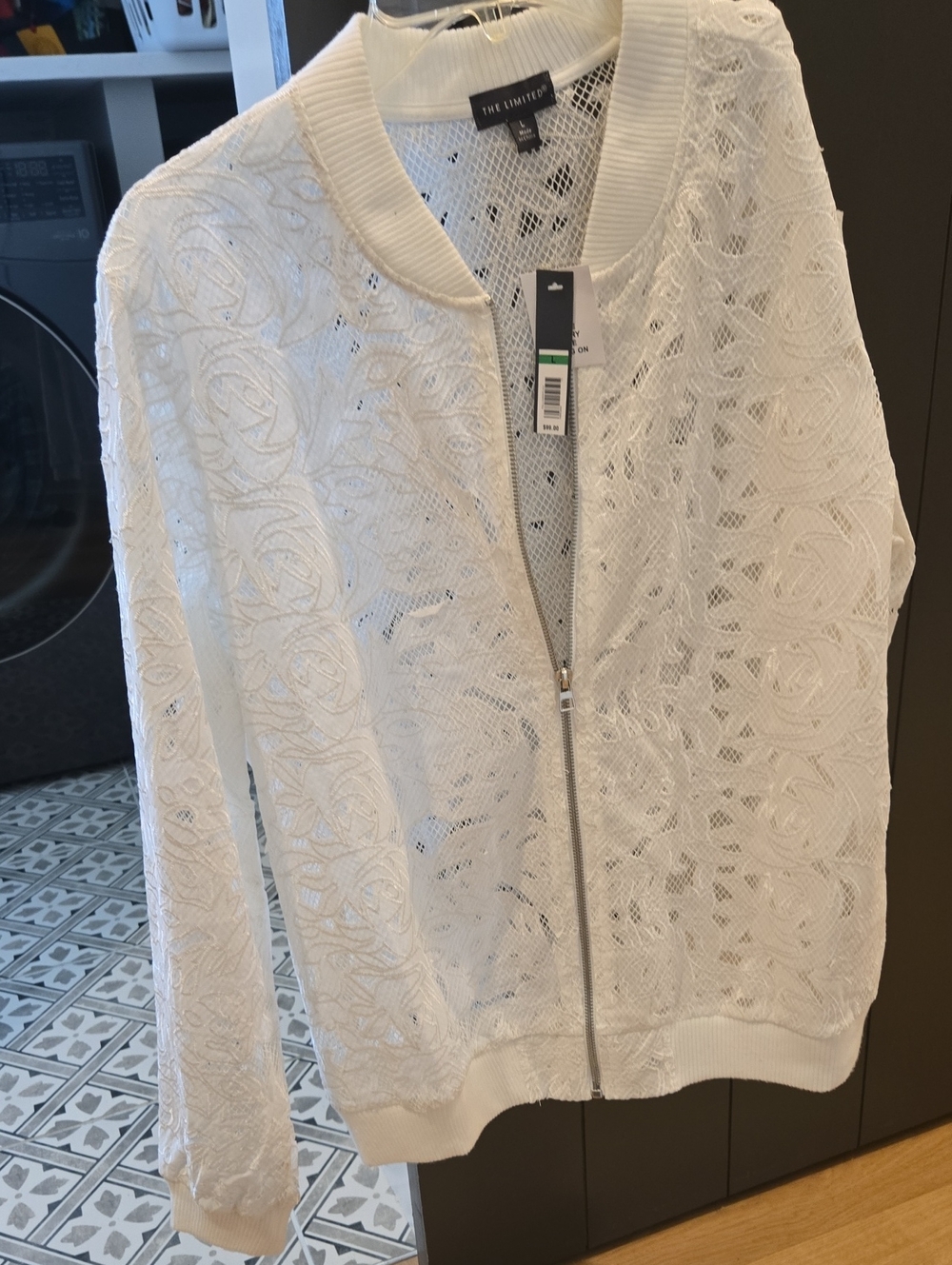 The Limited White Lace Bomber Jacket